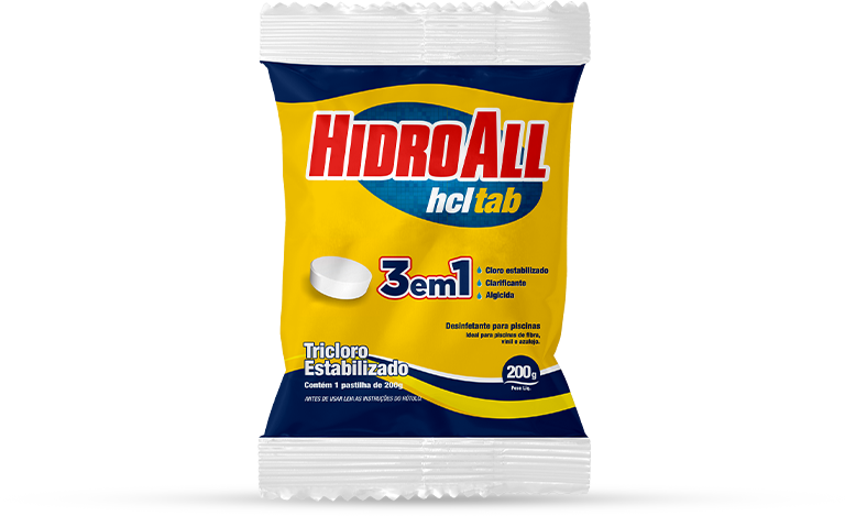 Pastilha hcl Tab 3 em 1 Hidroall - Tricloro